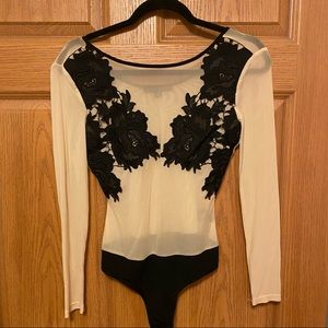 Haute Monde sheer & lace bodysuit